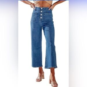 Amazon Blue Flare Wide Leg Jeans